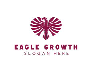 Red Eagle Heart logo design