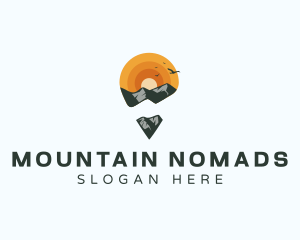 Mountain Trekking Locator logo design