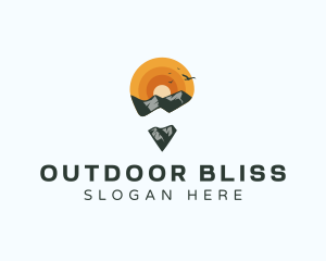 Mountain Trekking Locator logo design