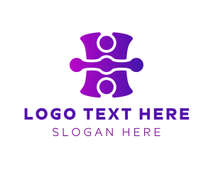 Puzzle - Purple Tech Puzzle logo design