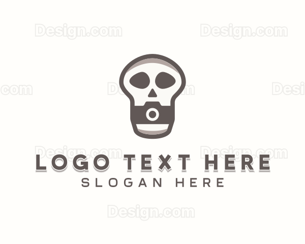 Skull Camera Photographer Logo