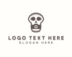 Skull Camera Photographer Logo