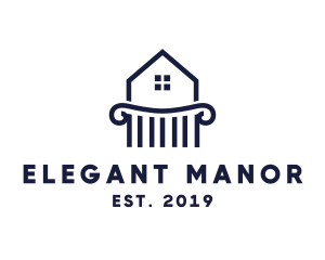 Manor Pillar House Home logo design