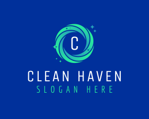 Swirl Cleaning Sparkle logo design