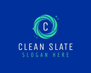 Swirl Cleaning Sparkle logo design