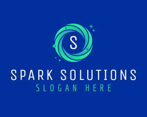 Swirl Cleaning Sparkle logo design