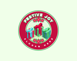 Festive Christmas Gift logo design