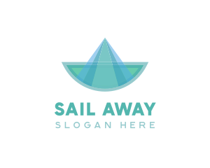 Origami Sail Boat logo design