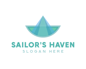 Origami Sail Boat logo design