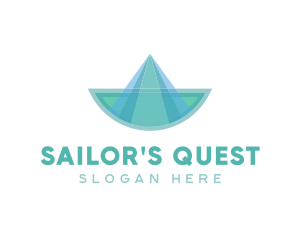 Origami Sail Boat logo design