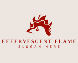 Flame Chicken Fire logo design