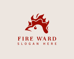 Flame Chicken Fire logo design