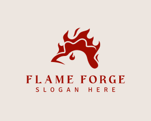 Flame Chicken Fire logo design