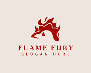 Flame Chicken Fire logo design