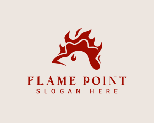 Flame Chicken Fire logo design