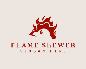 Flame Chicken Fire logo design