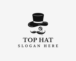 Gentlemen Hat Monocle logo design