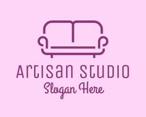 Purple Sofa Furniture logo design