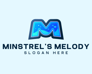 Underwater Aquatic Letter M logo design