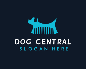 Dog Pet Comb Grooming logo design