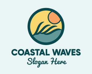 Ocean Wave Surfing logo design