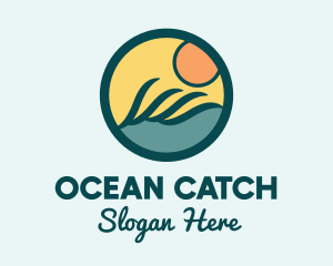 Ocean Wave Surfing logo design