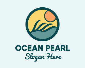 Ocean Wave Surfing logo design