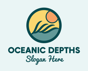 Ocean Wave Surfing logo design