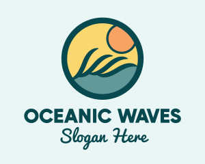 Ocean Wave Surfing logo design