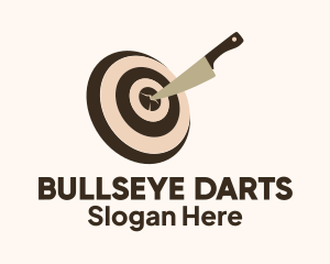 Knife Bullseye Target logo design