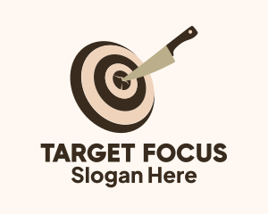 Knife Bullseye Target logo design