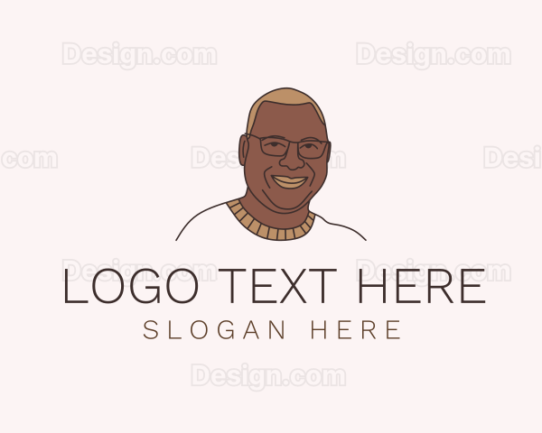 Smiling Man Character Logo