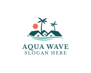 Tropical Beach Resort House logo design