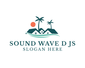 Tropical Beach Resort House logo design