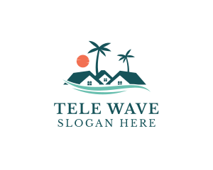 Tropical Beach Resort House logo design