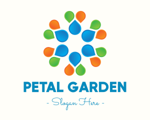 Multicolor Flower Petals logo design