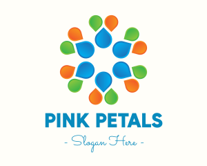 Multicolor Flower Petals logo design