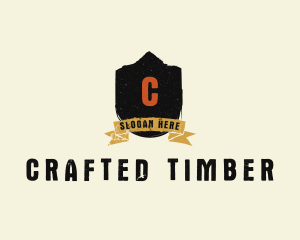 Grunge Crest Ribbon logo design