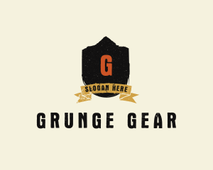 Grunge Crest Ribbon logo