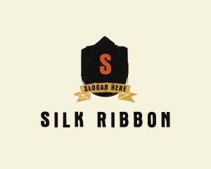 Grunge Crest Ribbon logo design