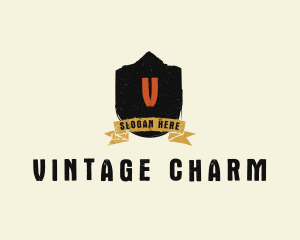 Grunge Crest Ribbon logo