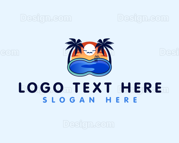 Swimming Pool Resort Logo