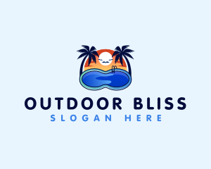 Swimming Pool Resort logo design