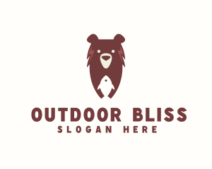 Bear Fish Wildlife logo design