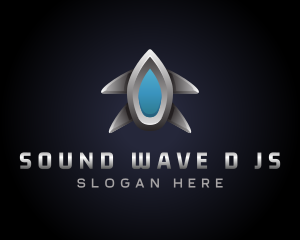 Metallic UFO Alien Spacecraft logo design