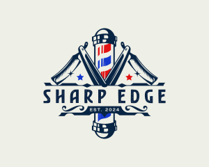 Barbershop Haircut Grooming logo design