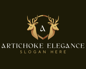 Elegant Deer Crest logo design