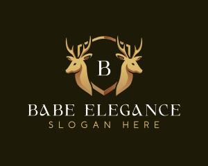 Elegant Deer Crest logo design