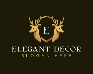 Elegant Deer Crest logo design