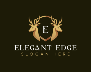 Elegant Deer Crest logo design